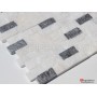 Patlatma Doğal Taş Duvar Mozaik Beyaz Fon Simli Mix  23x48mm -DT1207